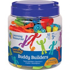 Learning Resources Ages 3+ Buddy Builders Set - Skill Learning: Eye-hand Coordination, Motor Skills, Visual, Imagination, Counting, Sorting, Color Matching, Problem Solving, Educational, Grasping, Motor Planning - 3 Year & Up - 32 Pieces - Multi