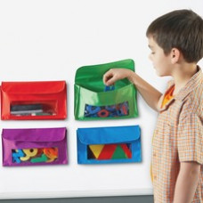 Learning Resources Magnetic Storage Pocket Set - 5.5" Height - Red, Green, Blue, Purple - 4 / Set