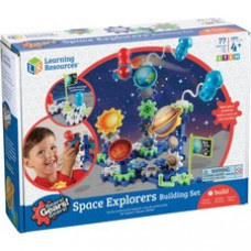 Gears! Gears! Gears! Space Explorers Building Set - Skill Learning: Visual, Counting, Sorting, Matching, Patterning, Problem Solving, Critical Thinking, Sequential Thinking, Cause & Effect, Spatial Relation, Creativity, ... - 4 Year & Up - 77 Pieces