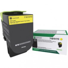 Lexmark Toner Cartridge - Yellow - Laser - High Yield - 1 Each