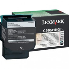 Lexmark C540A1KG Toner Cartridge - Laser - Standard Yield - 1000 Pages - Black - 1 Each