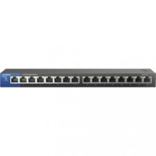 Linksys LGS116 16-Port Gigabit Ethernet Switch - 16 Ports - 2 Layer Supported - Twisted Pair - Desktop, Wall Mountable - Lifetime Limited Warranty