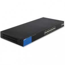 Linksys Business 16-Port Gigabit Smart Managed Switch with 2 Gigabit and 2 SFP Ports - 18 Ports - Manageable - 2 Layer Supported - Twisted Pair, Optical Fiber - Desktop - 1 Year Limited Warranty