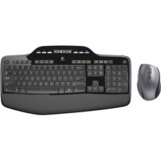 Logitech MK710 Wireless Desktop Combo - USB Wireless RF Keyboard - Black - USB Wireless RF Mouse - Optical - Scroll Wheel - Black (PC)