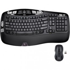 Logitech MK550 Wireless Wave Keyboard/Mouse Combo - USB Wireless RF Keyboard - 117 Key - USB Wireless RF Mouse - Laser - Scroll Wheel - Email, Internet Key Hot Key(s) - AA (PC)