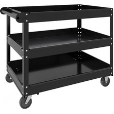 Lorell 3-shelf Utility Cart - 3 Shelf - 400 lb Capacity - 4 Casters - Steel - x 24