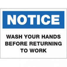 Lorell NOTICE Wash Hands Sign - 1 Each - NOTICE Print/Message - 8
