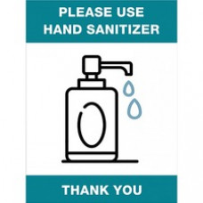 Lorell Please Use Hand Sanitizer Sign - 1 Each - Please Use Hand Sanitizer Print/Message - 6