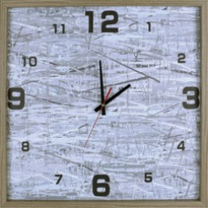 Lorell Gray Net Decorative Wall Clock - Analog - Quartz - Wood Case