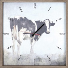 Lorell Cow Decorative Wall Clock - Analog - Quartz - Wood Case