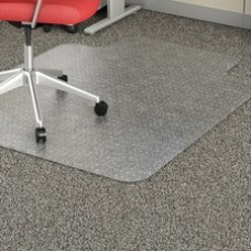Lorell Economy Low Pile Standard Lip Chairmat - Carpeted Floor - 48" Length x 36" Width x 95 mil Thickness - Lip Size 10" Length x 19" Width - Rectangle - Vinyl - Clear