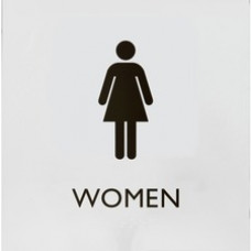Lorell Restroom Sign - 1 Each - Women Print/Message - 8