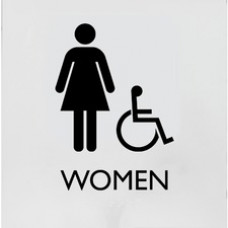 Lorell Restroom Sign - 1 Each - Women Print/Message - 8