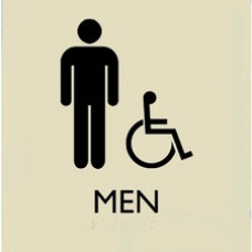 Lorell Restroom Sign - 1 Each - Men Print/Message - 8