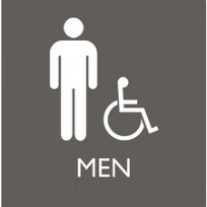 Lorell Restroom Sign - 1 Each - Men Print/Message - 8