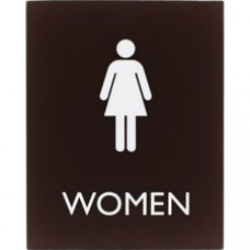 Lorell Restroom Sign - 1 Each - Women Print/Message - 6.4