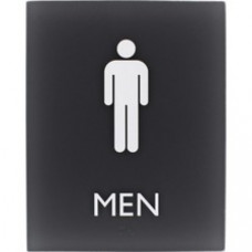 Lorell Restroom Sign - 1 Each - Men Print/Message - 6.4