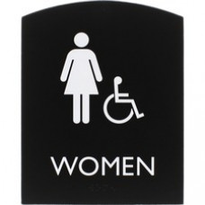 Lorell Restroom Sign - 1 Each - Women Print/Message - 6.8
