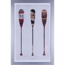 Lorell 3 Paddles Design Abstract Framed Canvas Art - 20.75