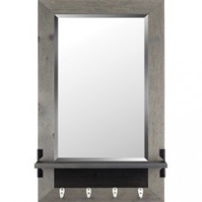 Lorell Pine Wood Shelf Mirror - 4