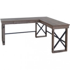 Lorell L-Shaped Industrial Desk - Gray Oak Top - 52.13