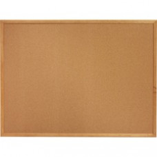 Lorell Oak Wood Frame Cork Board - 18" Height x 24" Width - Cork Surface - Long Lasting, Warp Resistant - Brown Oak Frame - 1 Each