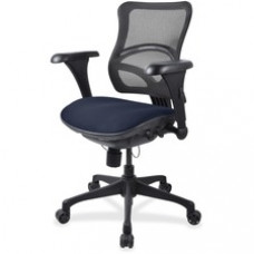 Lorell Mid-back Fabric Seat Chair - Fabric Periwinkle Blue Seat - Plastic Black Frame - 5-star Base - 18.10