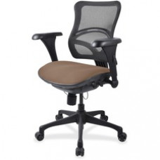 Lorell Mid-back Fabric Seat Chair - Fabric Malted Seat - Plastic Black Frame - 5-star Base - 18.10