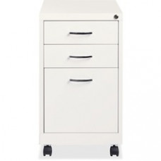 Lorell White 3-drawer Mobile Pedestal File - 15