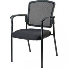 Lorell Breathable Mesh Guest Chair - Fabric Black Seat - Steel Black Frame - Black - 23