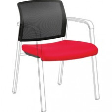 Lorell Stackable Chair Mesh Back/Fabric Seat Kit - Black, Red - Fabric - 1 Each