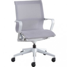 Lorell Executive Mesh Mid-back Chair - Nylon Seat - Nylon, Mesh Back - Plastic Frame - Mid Back - 5-star Base - Gray - 1 Each