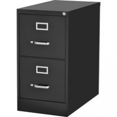 Lorell Commercial-grade Vertical File - 15" x 22" x 28.4" - 2 x Drawer(s) for File - Letter - Lockable, Ball-bearing Suspension - Black - Recycled