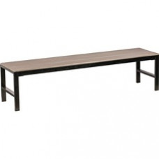Lorell Charcoal Faux Wood Outdoor Bench - Charcoal Gray Faux Wood Seat - Four-legged Base - 1 Each