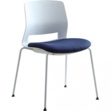 Lorell Arctic Series Stack Chairs - Blue Foam, Fabric Seat - White Back - Four-legged Base - 2 / Carton
