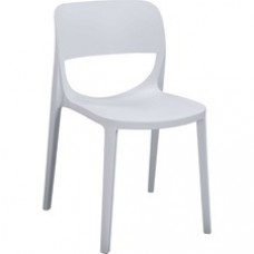 Lorell Indoor/Outdoor Hospitality Poly Stack Chair - White - Plastic, Polypropylene - 2 / Carton