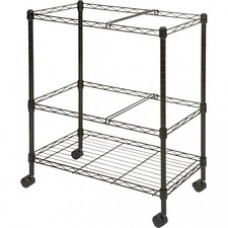 Lorell Mobile Wire File Cart - 4 Casters - Steel - 26