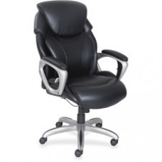 Lorell Wellness by Design Air Tech Executive Chair - Black - Bonded Leather - 32.5