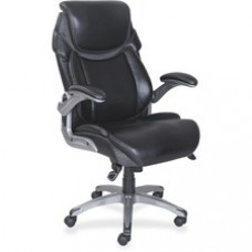 Lorell Wellness by Design Executive Chair - 5-star Base - Black - Bonded Leather - 22.50