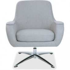 Lorell Nirvana Lounge Chair - Gray Fabric Seat - Gray Fabric Back - High Back - Pedestal Base - Armrest - 1 Each