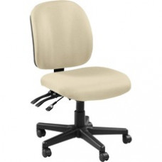 Lorell Mid-back Armless Task Chair - Fabric Seat - Fabric Back - 5-star Base - Beige, Buff - Nylon - 20