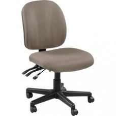 Lorell Mid-back Armless Task Chair - Fabric Seat - Fabric Back - 5-star Base - Brown, Stratus - 20