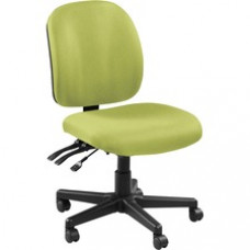 Lorell Mid-back Armless Task Chair - Fabric Seat - Fabric Back - 5-star Base - Green, Apple Green - 20