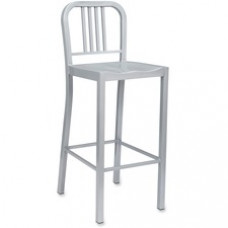 Lorell Bistro Bar Chairs - Metal Powder Coated Frame - Silver - 16