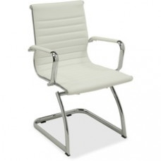 Lorell Modern Guest Chairs - 2/CT - Bonded Leather Seat - Bonded Leather Back - Cantilever Base - White - Leather - 23.5