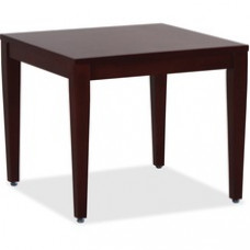 Lorell Mahogany Finish Solid Wood Corner Table - Square Top - Four Leg Base - 4 Legs - 23.60