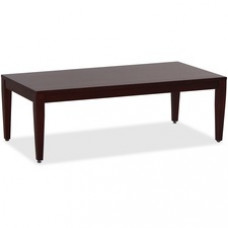 Lorell Mahogany Finish Solid Wood Coffee Table - Rectangle Top - Four Leg Base - 4 Legs - 47.50