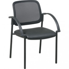 Lorell Guest Chair - Faux Leather Black Seat - Black - 24