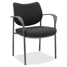 Lorell Fabric Back Guest Chair - Fabric Seat - Fabric Back - Plastic Frame - Black - Armrest - 1 Each
