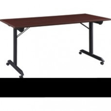 Lorell Mobile Folding Training Table - Rectangle Top - Powder Coated Base x 63